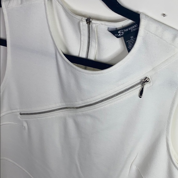 White Zipper Detail Sheath Dress - Picture 2 of 3